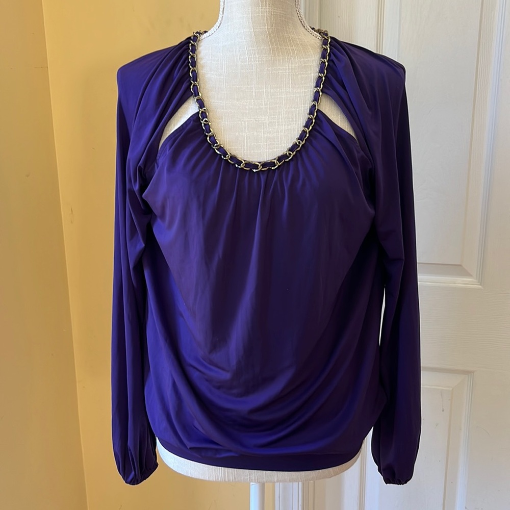 Guess Cutout Blouse, purple, Size S.